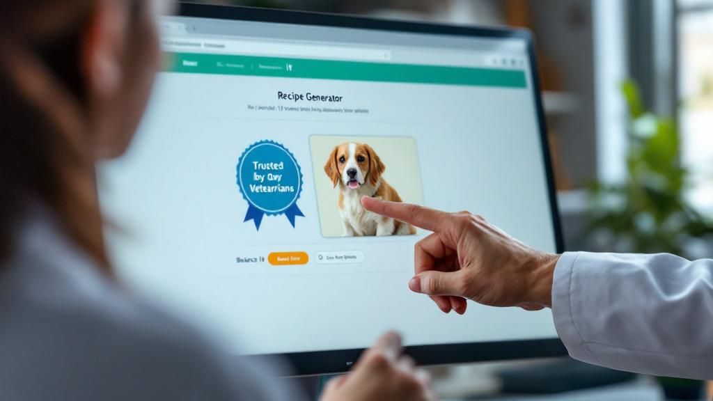 A close-up of a computer screen showing the Balance It Recipe Generator interfac