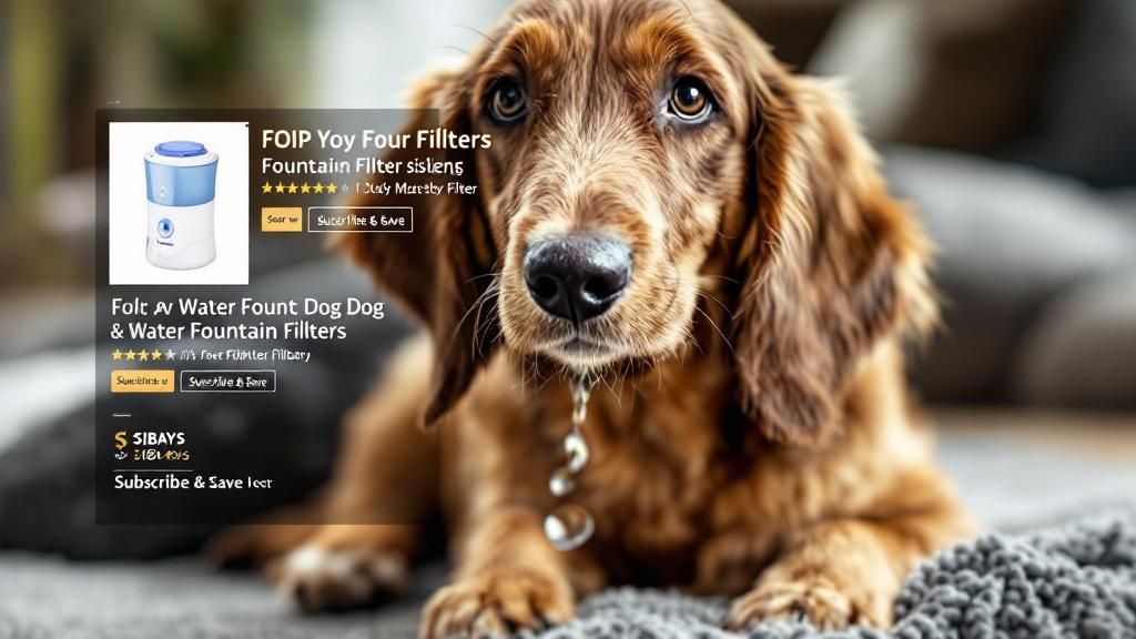 A screenshot or mockup of an Amazon webpage showing multiple listings for dog wa