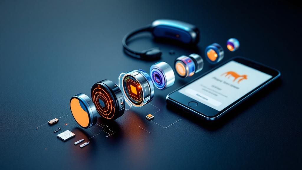 A visually exploded diagram or high-tech product shot showing the internal compo