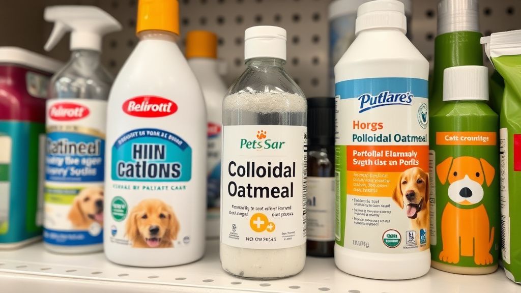 A clear photo of a product bottle labeled 'Colloidal Oatmeal' sitting on a shelf