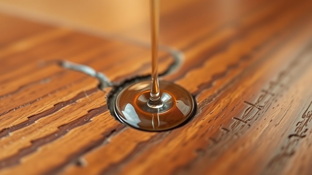 A close-up macro photo showing a droplet of liquid seeping into the fine cracks 