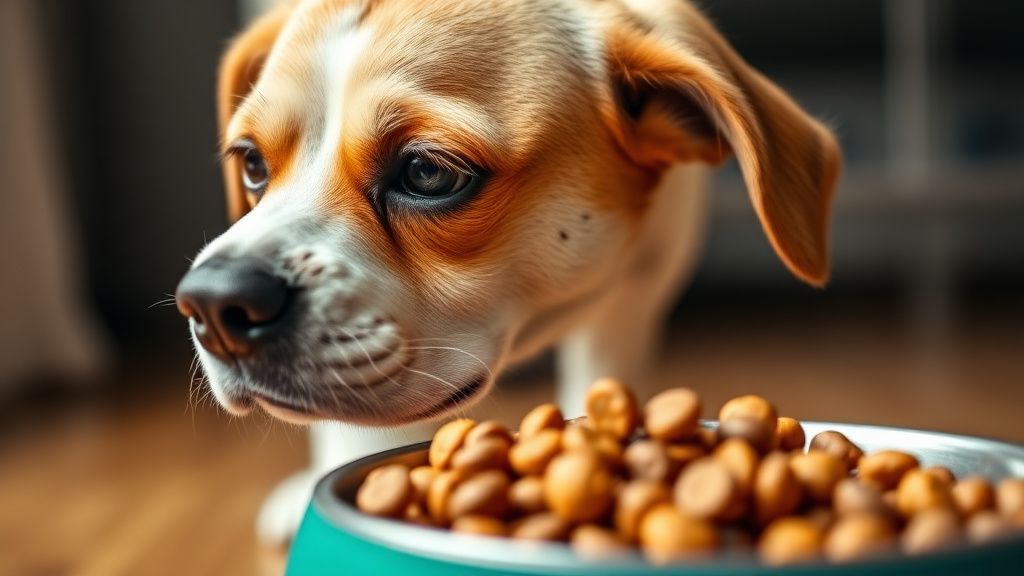 A close-up photo of a dog looking disinterested, turning its head away from a bo