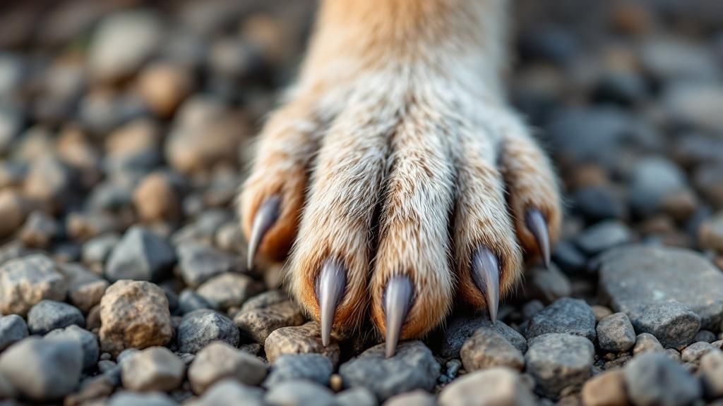 A detailed photo of a Lundehund's paw, clearly showing all six toes splayed out 