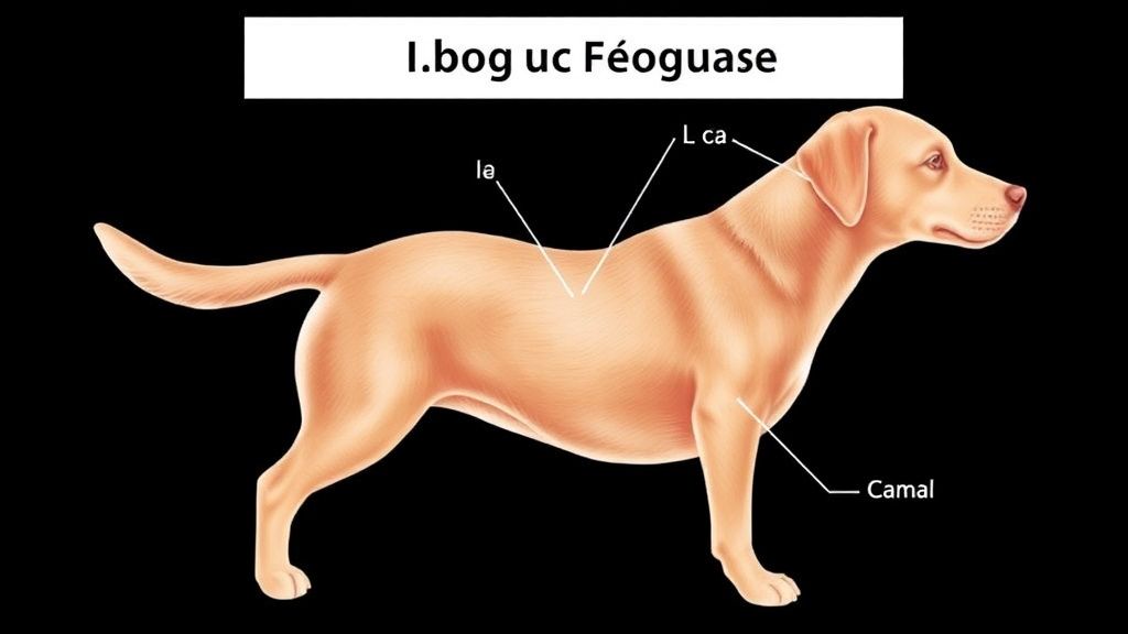 A diagram or illustration showing the anatomy of a dog's ear, highlighting the '