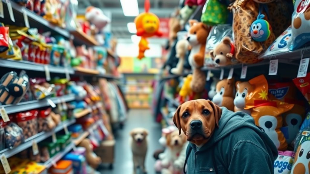 A person looking overwhelmed in a crowded pet store aisle filled with endless to