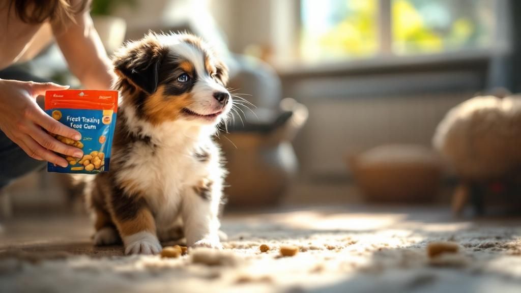 A person playing a training game with a happy, wiggling <a href=