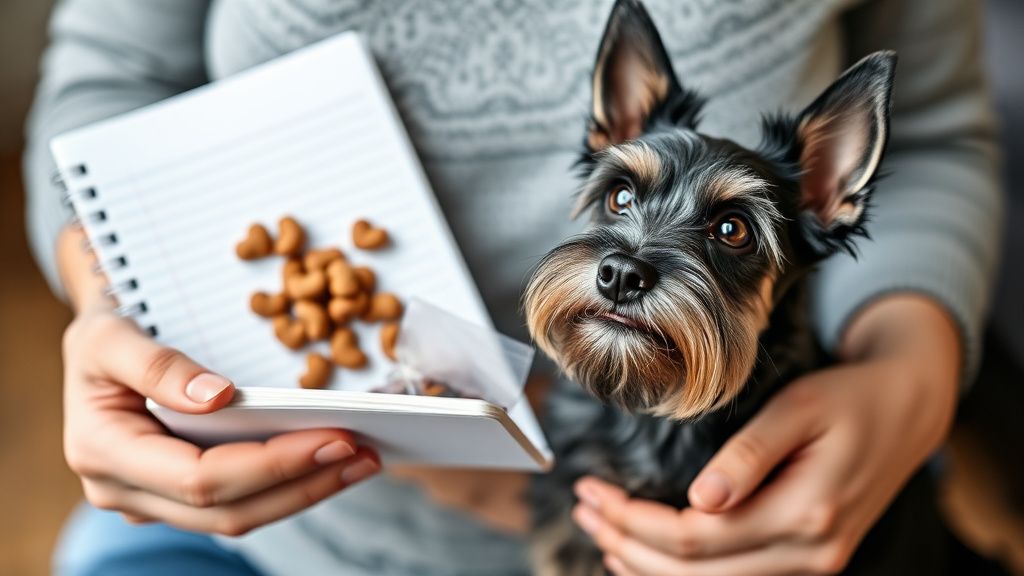 A person's hands holding a notebook and a bag of <a href=