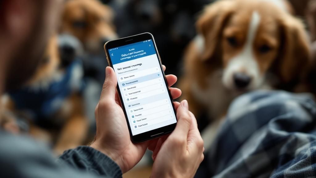 A person's hands using a smartphone or tablet, showing a simple, user-friendly i