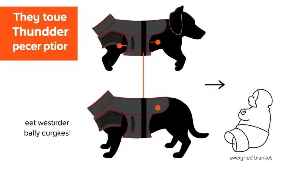 A simple diagram or photo showing a thunder jacket's gentle pressure points arou
