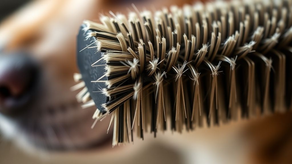 Close-up photo of a slicker brush showing its fine, short wires and rectangular 